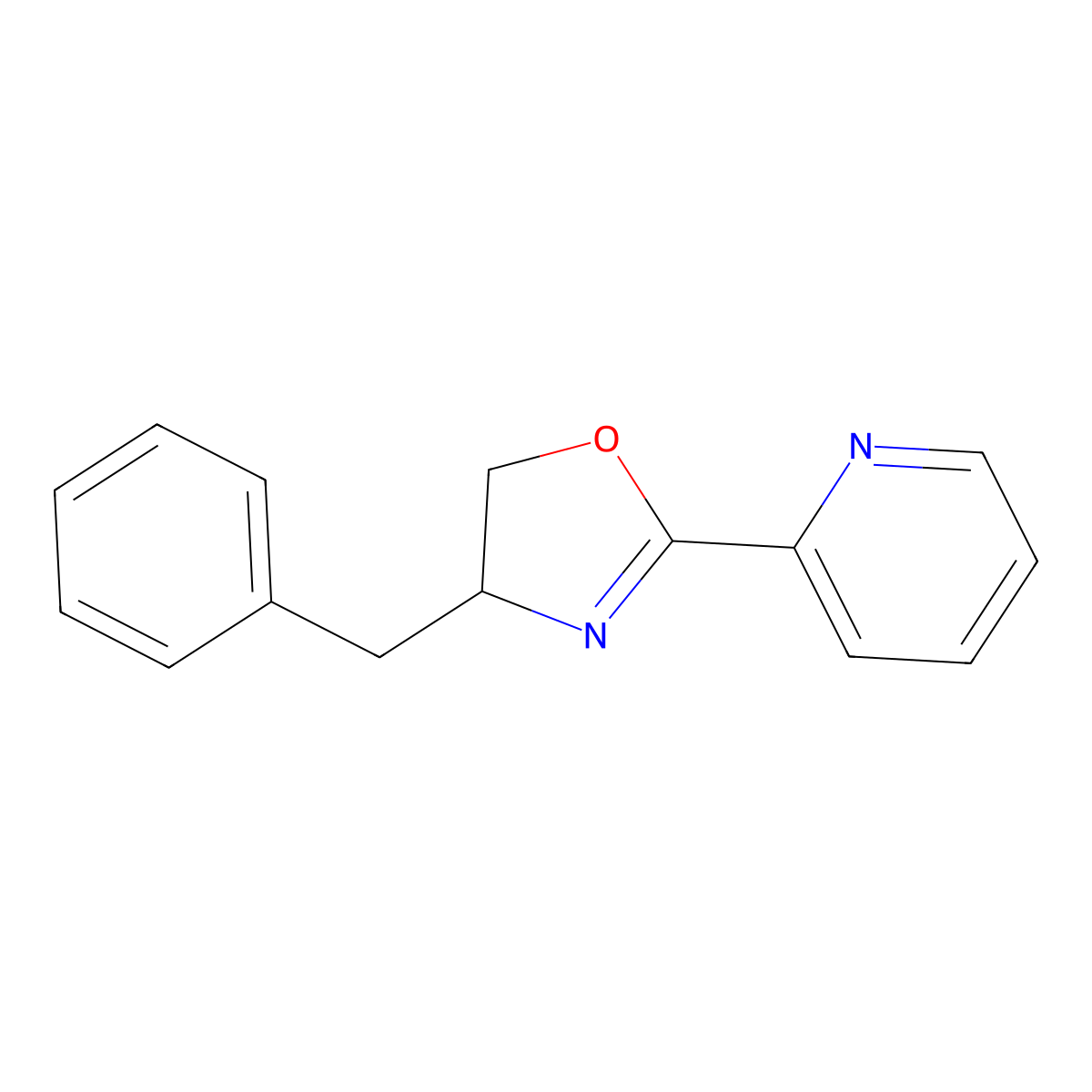 2-[(4R)-4,5-Dihydro-4-(phenylmethyl)-2-oxazolyl]pyridine molecular structure, CAS 1108603-35-5