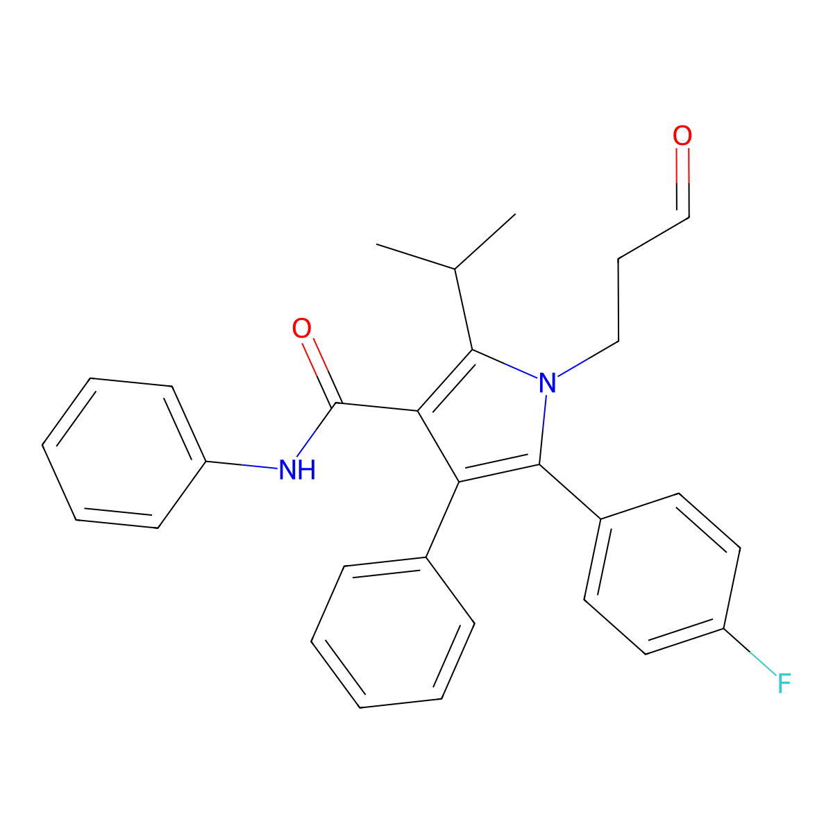 5-(4-Fluorophenyl)-2-(1-methylethyl)-1-(3-oxopropyl)-N,4-diphenyl-1H-pyrrole-3-carboxamide molecular structure, CAS 110862-46-9