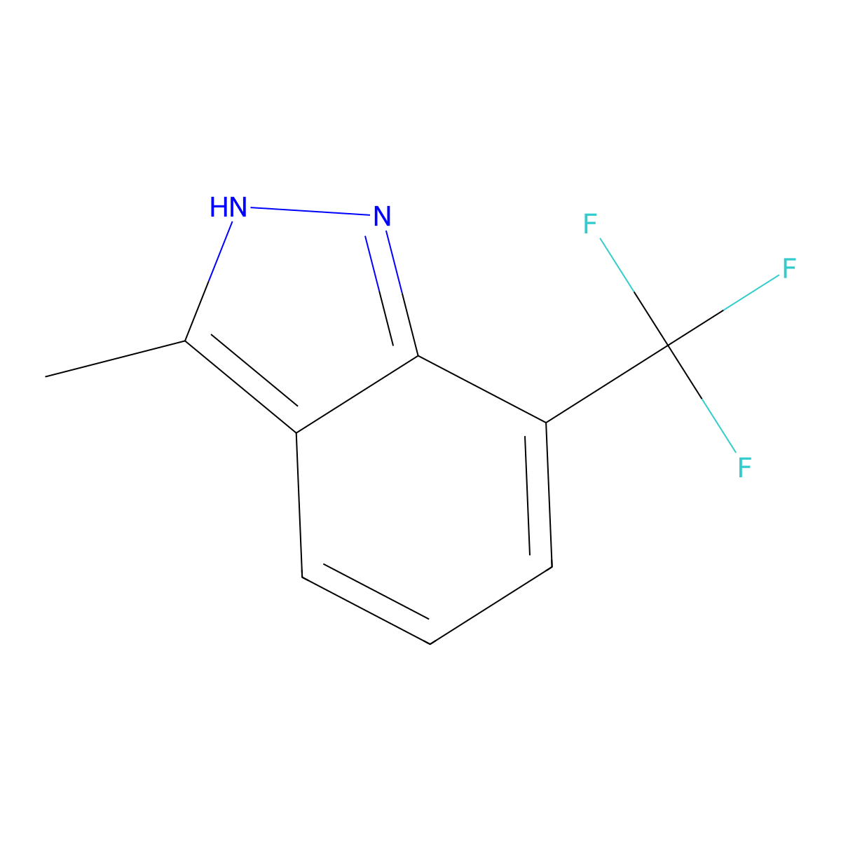 1H-Indazole, 3-methyl-7-(trifluoromethyl)- molecular structure, CAS 1108623-64-8