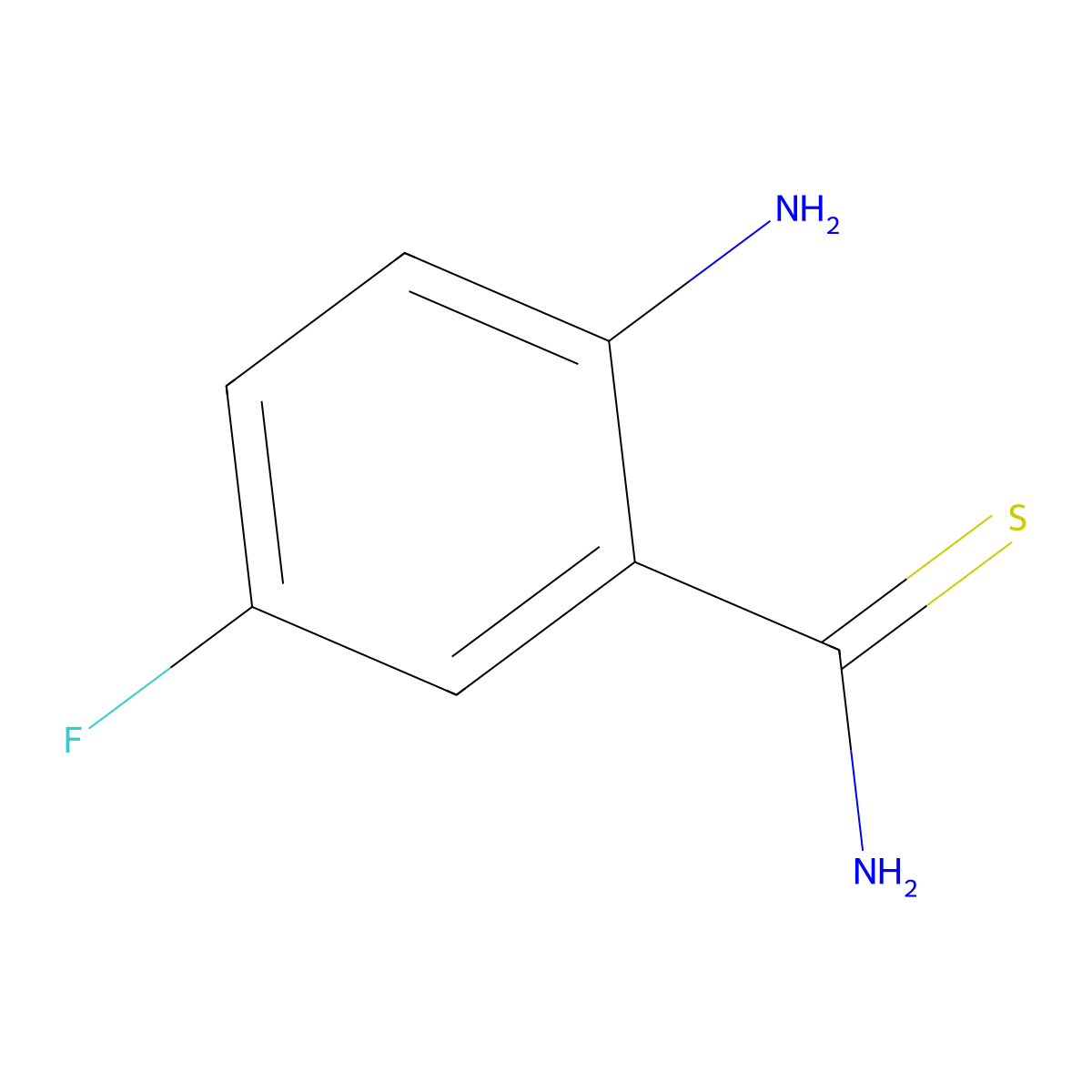 2-Amino-5-fluorobenzene-1-carbothioamide molecular structure, CAS 1108656-96-7