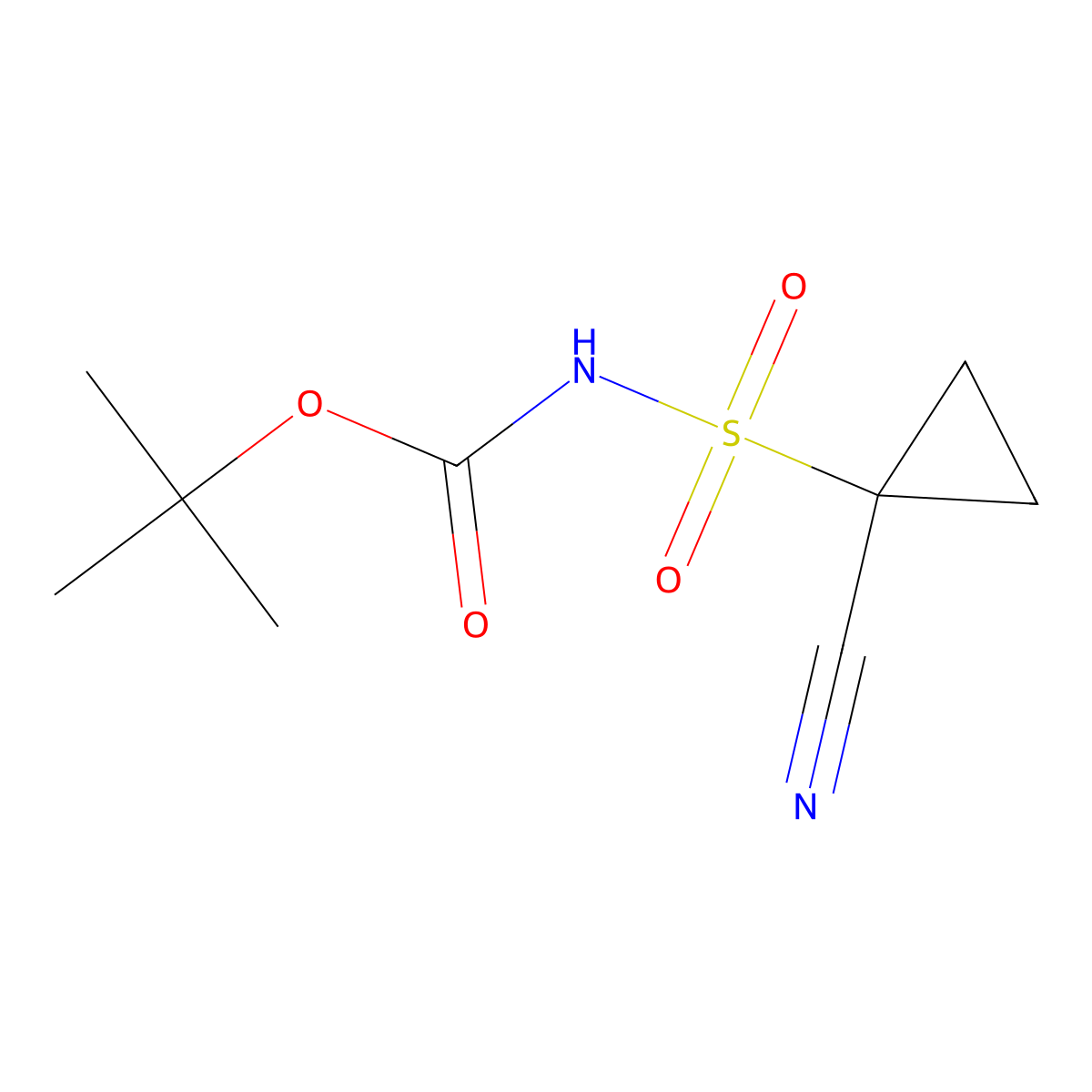 tert-butyl N-[(1-cyanocyclopropyl)sulfonyl]carbamate molecular structure, CAS 1108658-10-1
