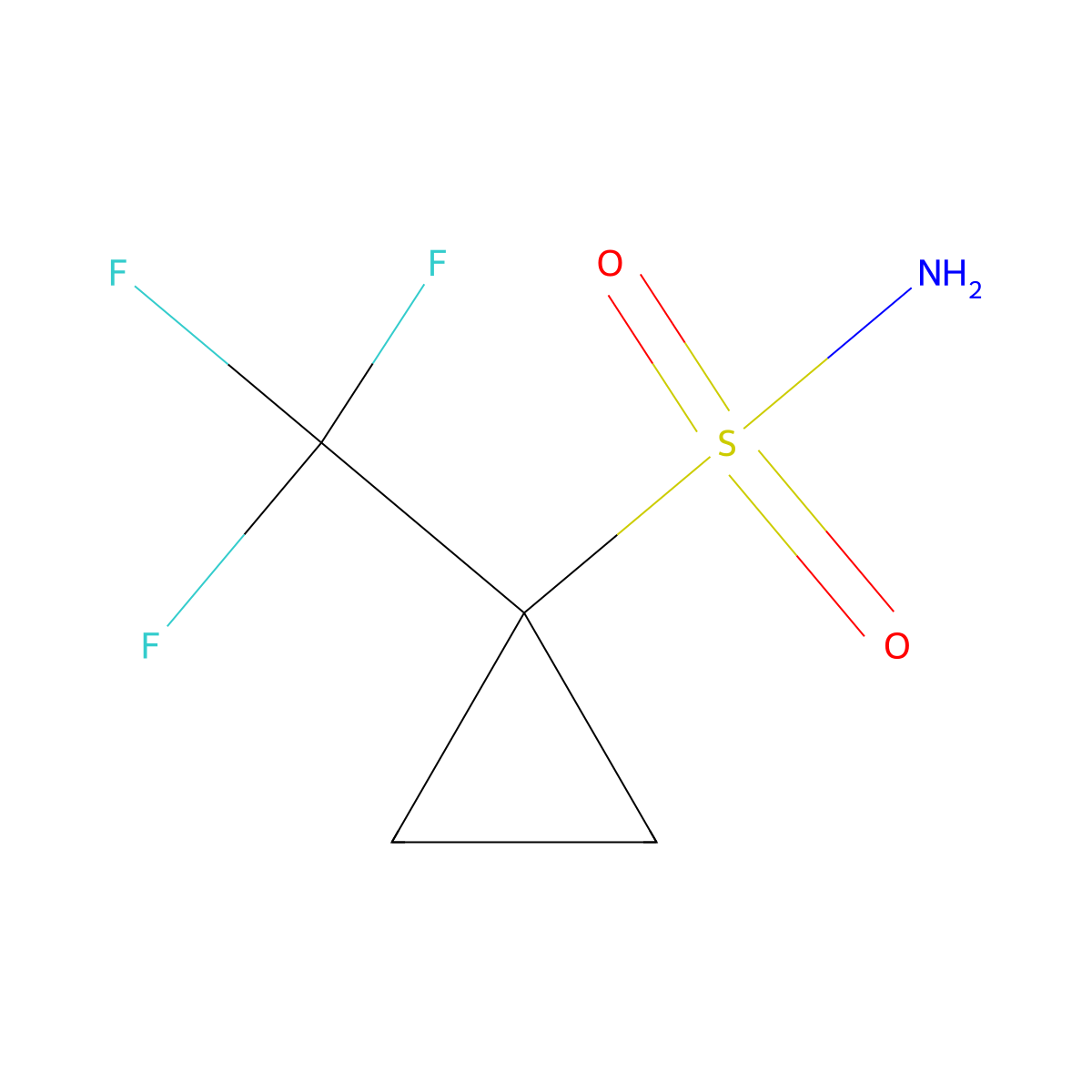 1-(Trifluoromethyl)cyclopropane-1-sulfonamide molecular structure, CAS 1108658-26-9