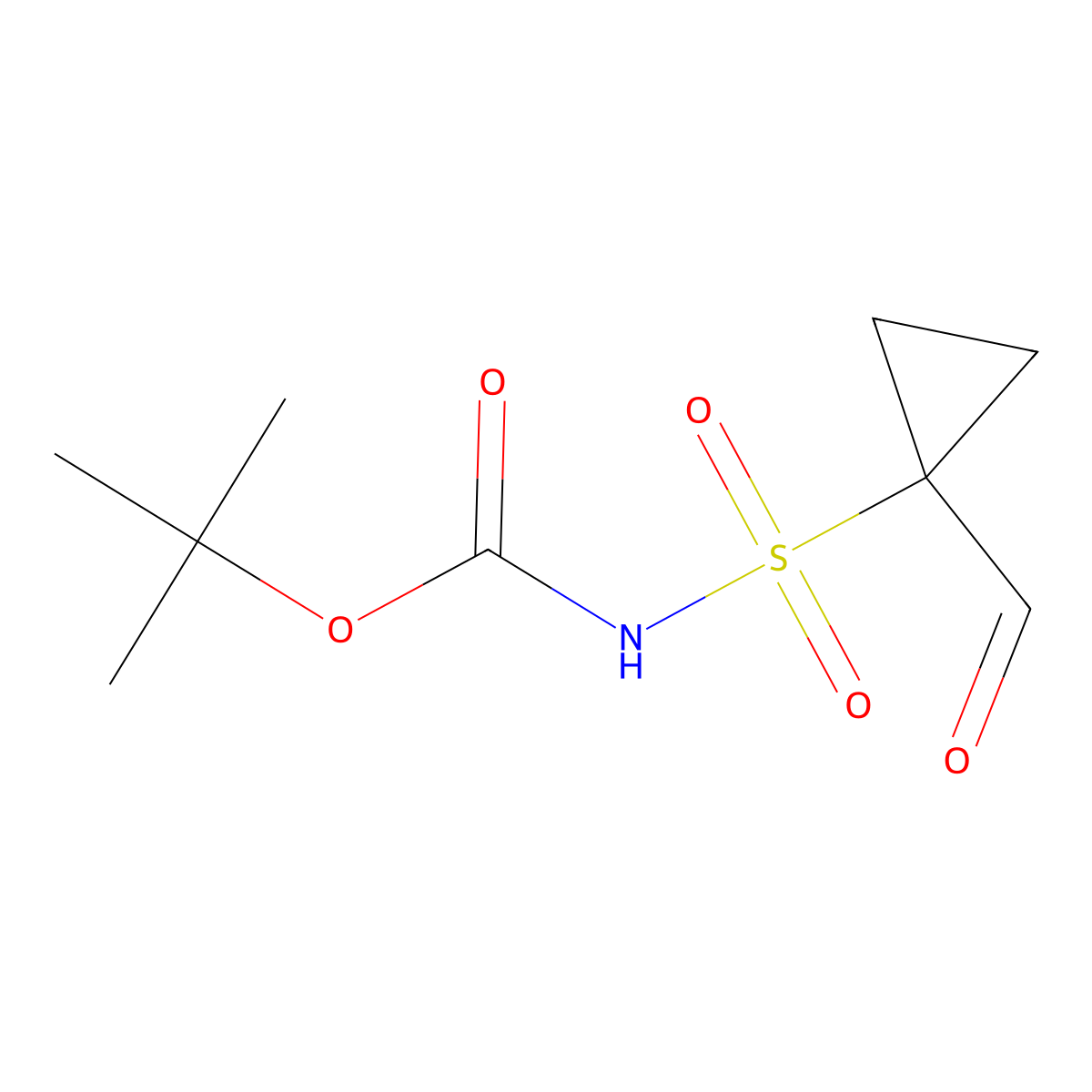 tert-butyl N-[(1-formylcyclopropyl)sulfonyl]carbamate molecular structure, CAS 1108658-38-3