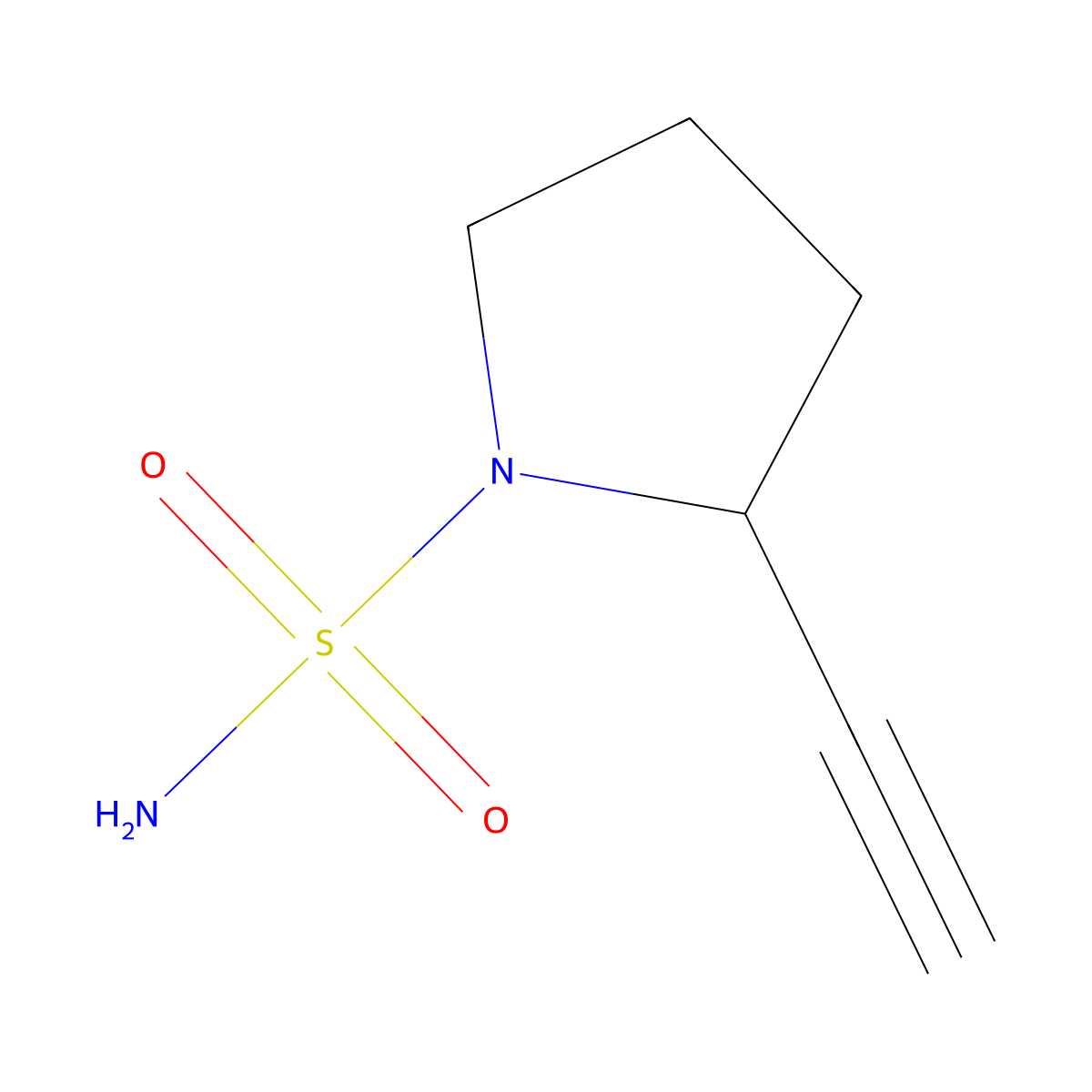(S)-2-Ethynylpyrrolidine-1-sulfonamide molecular structure, CAS 1108658-67-8