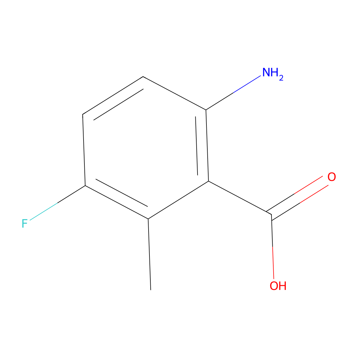 6-Amino-3-fluoro-2-methylbenzoic acid molecular structure, CAS 1108666-12-1