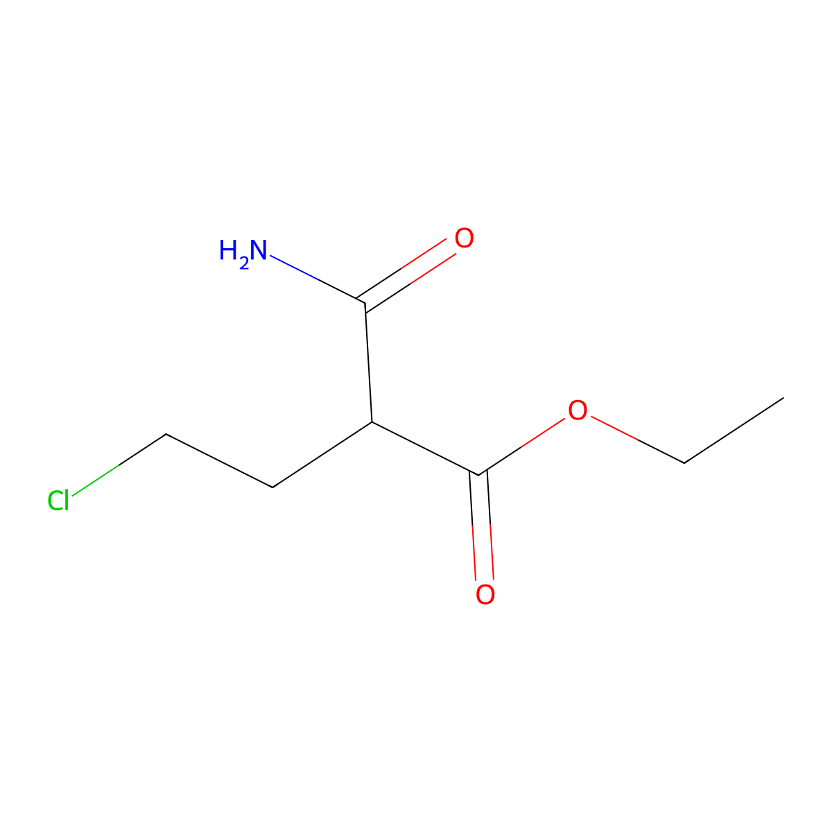 Ethyl 2-carbamoyl-4-chlorobutanoate molecular structure, CAS 1108667-58-8