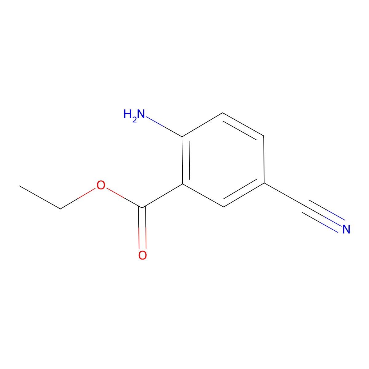 Ethyl 2-amino-5-cyanobenzoate molecular structure, CAS 1108668-03-6