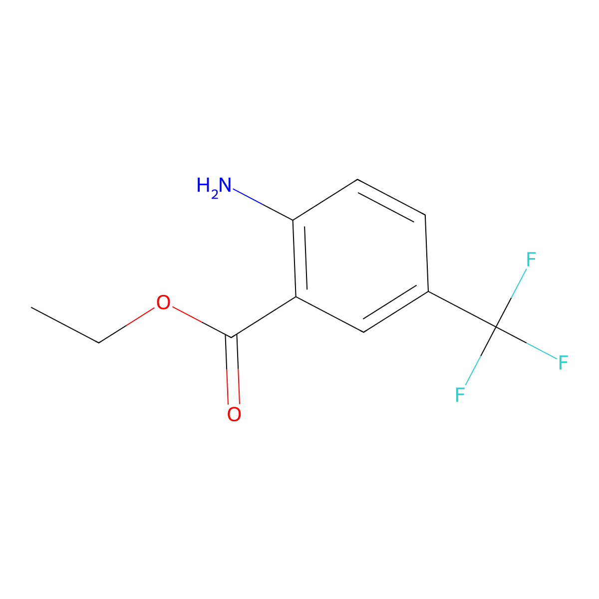 Ethyl 2-amino-5-(trifluoromethyl)benzoate molecular structure, CAS 1108668-05-8