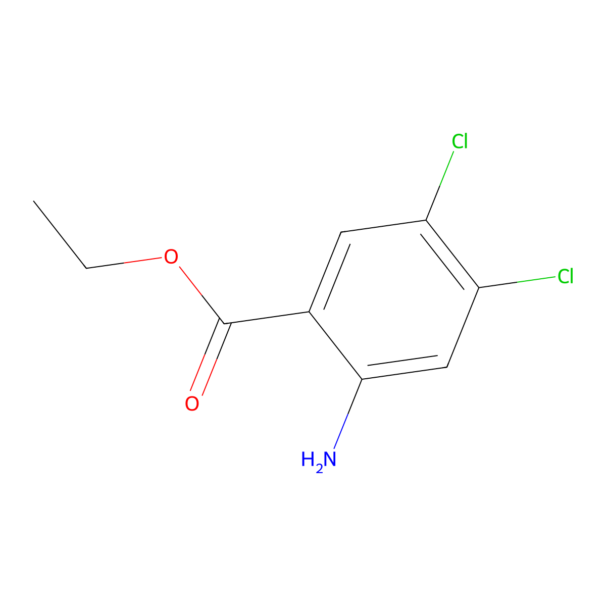 Ethyl 2-amino-4,5-dichlorobenzoate molecular structure, CAS 1108668-25-2