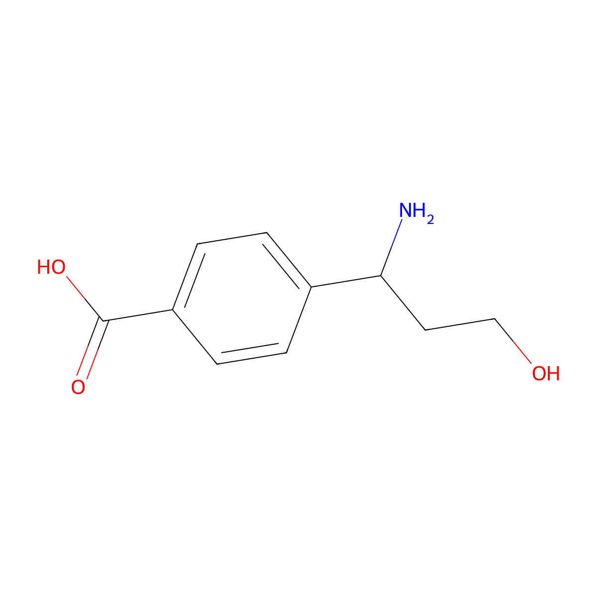 4-[(1R)-1-amino-3-hydroxypropyl]benzoic acid molecular structure, CAS 1108683-82-4