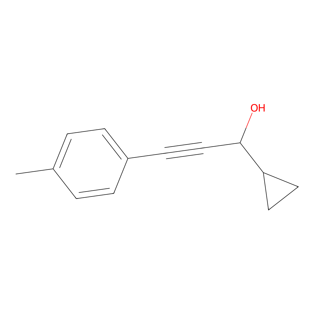 alpha-[2-(4-Methylphenyl)ethynyl]cyclopropanemethanol molecular structure, CAS 1108697-72-8