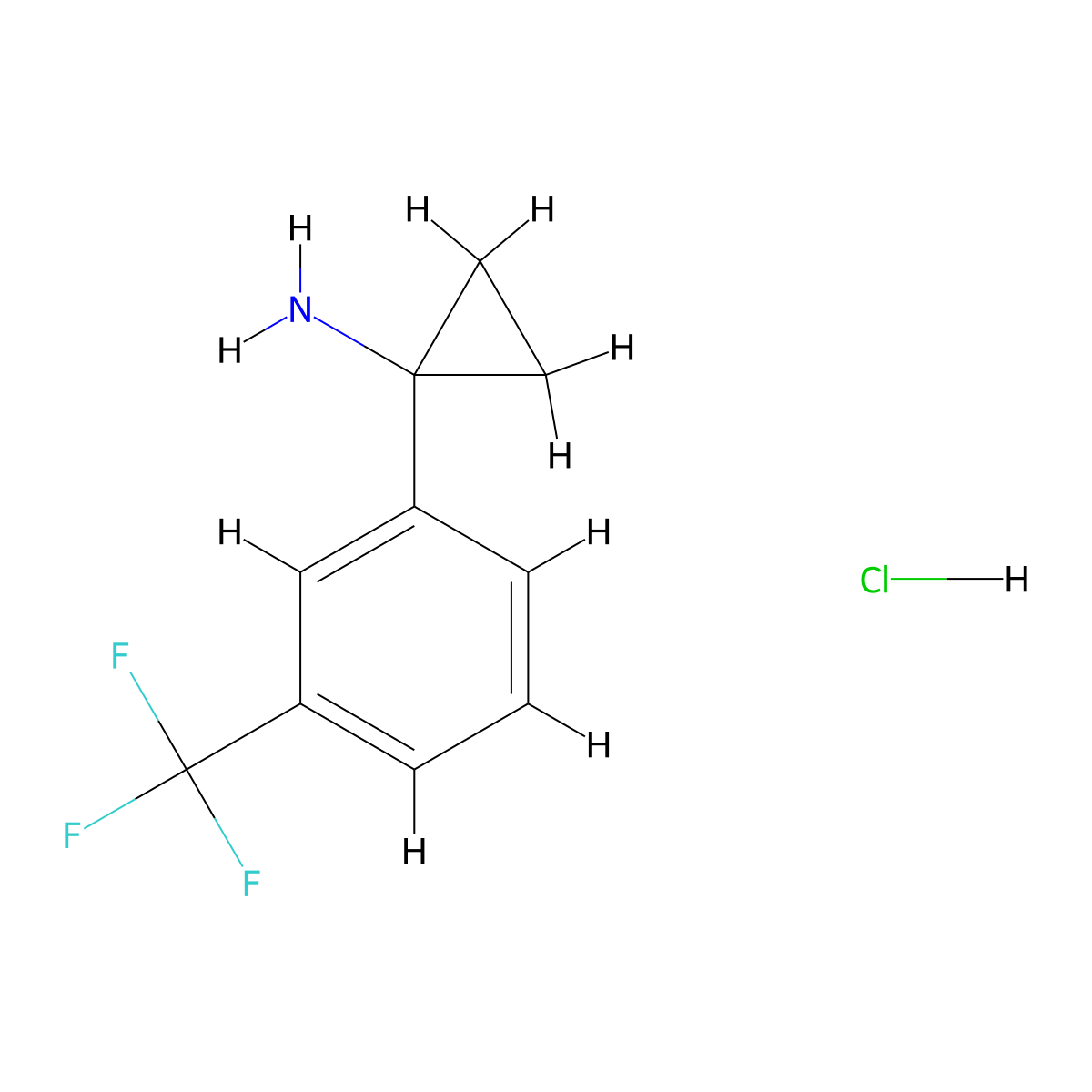 1-(3-(Trifluoromethyl)phenyl)cyclopropanamine hydrochloride molecular structure, CAS 1108698-58-3