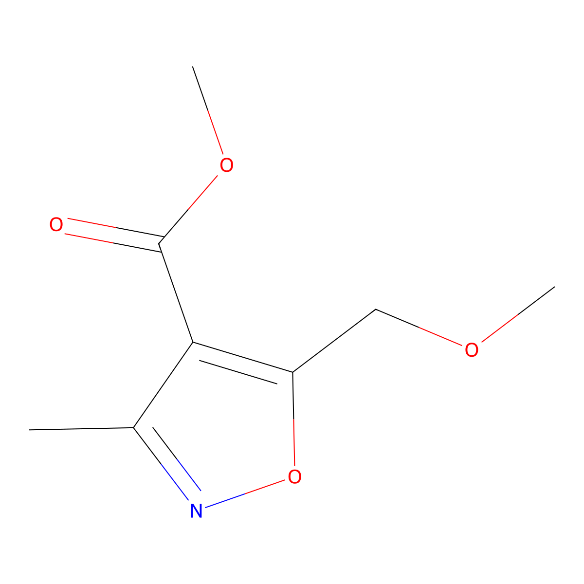 Methyl 5-(methoxymethyl)-3-methylisoxazole-4-carboxylate molecular structure, CAS 1108712-47-5
