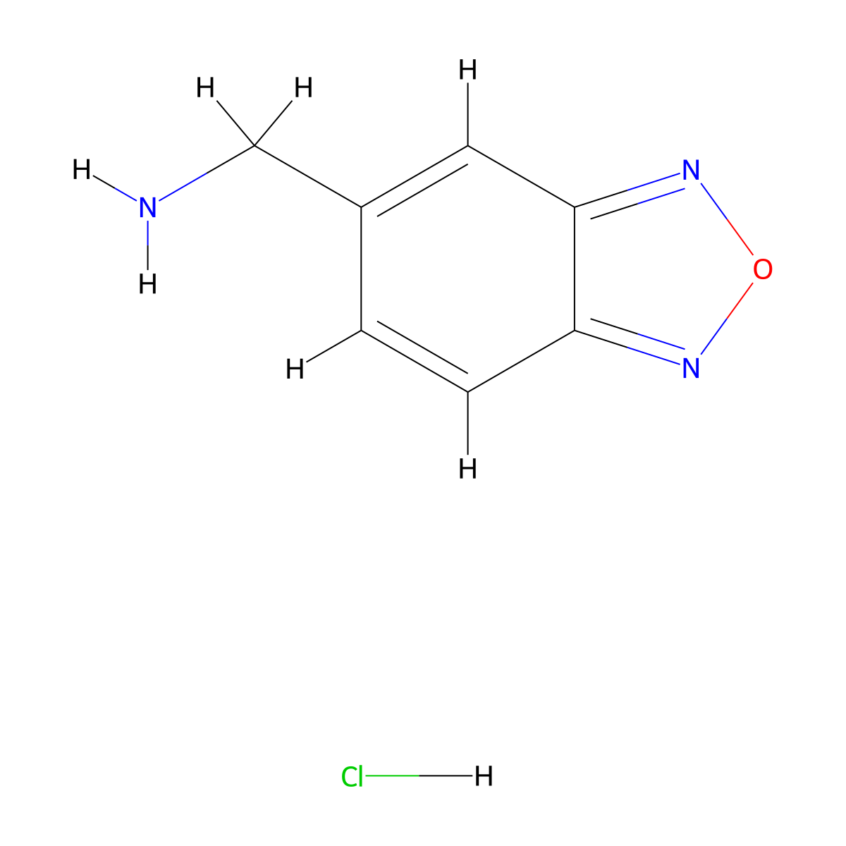 (2,1,3-Benzoxadiazol-5-ylmethyl)amine hydrochloride molecular structure, CAS 1108713-69-4