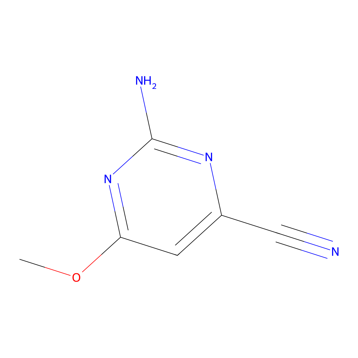 2-Amino-6-methoxypyrimidine-4-carbonitrile molecular structure, CAS 1108723-91-6