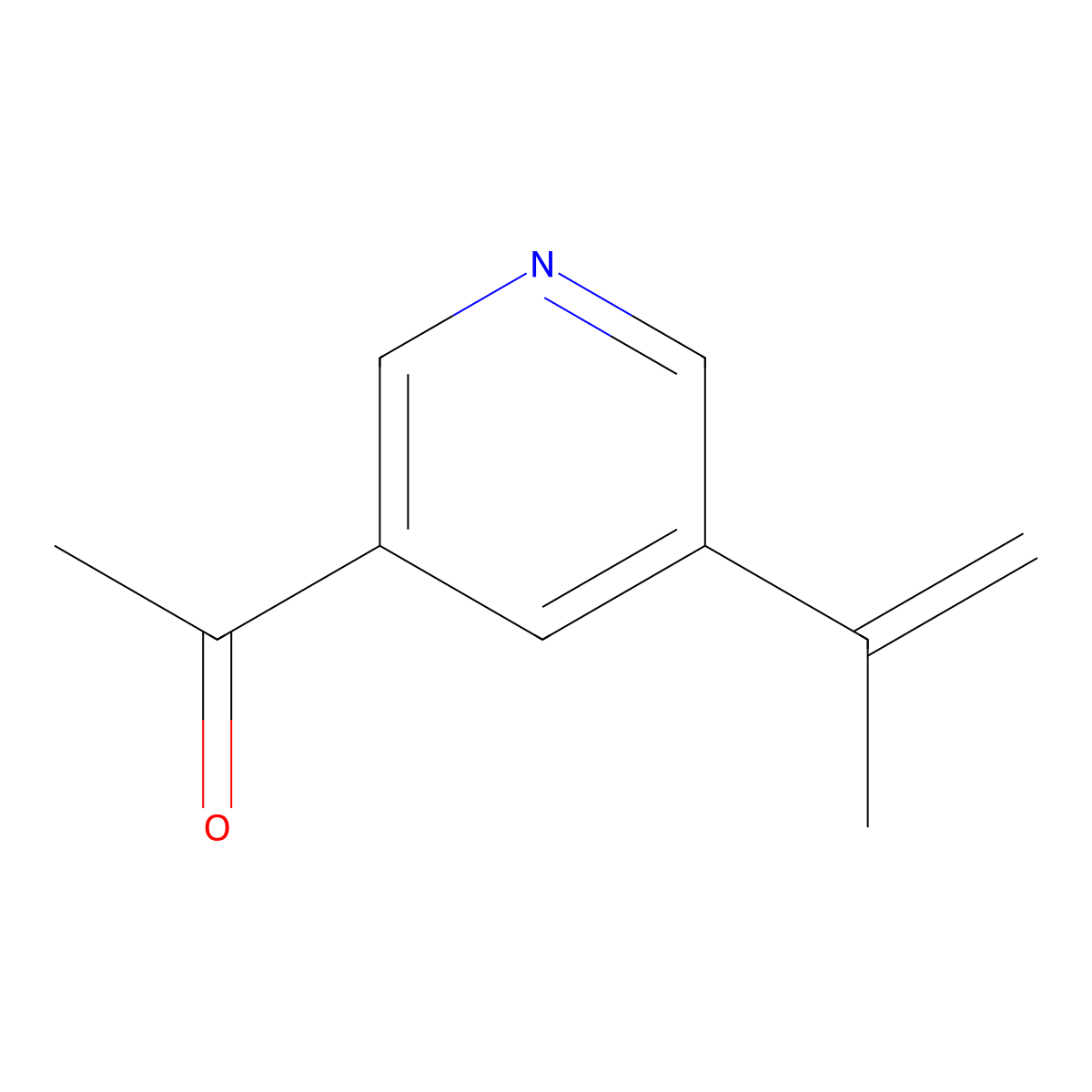 1-(5-(Prop-1-en-2-yl)pyridin-3-yl)ethanone molecular structure, CAS 1108723-94-9
