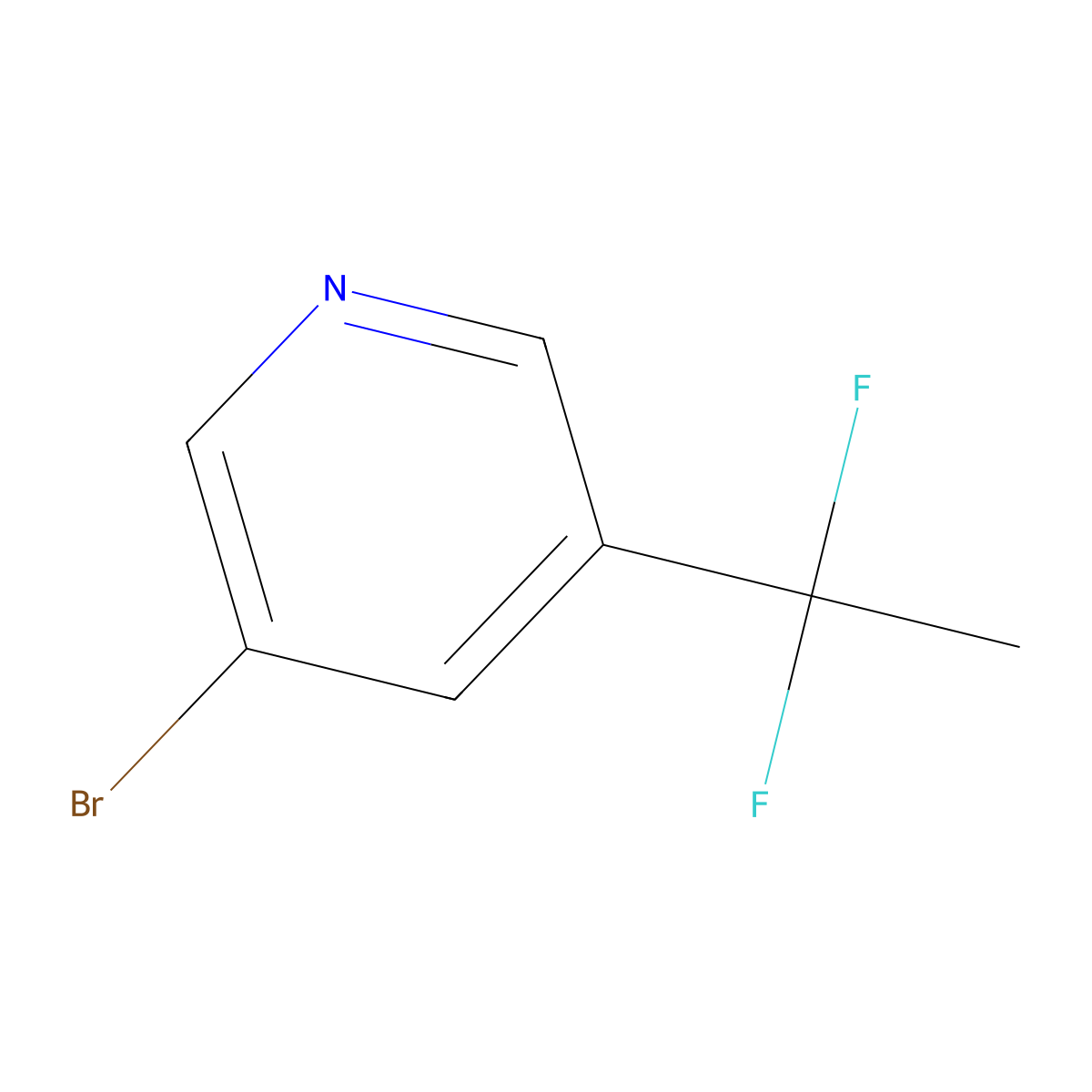 3-Bromo-5-(1,1-difluoroethyl)pyridine molecular structure, CAS 1108724-32-8