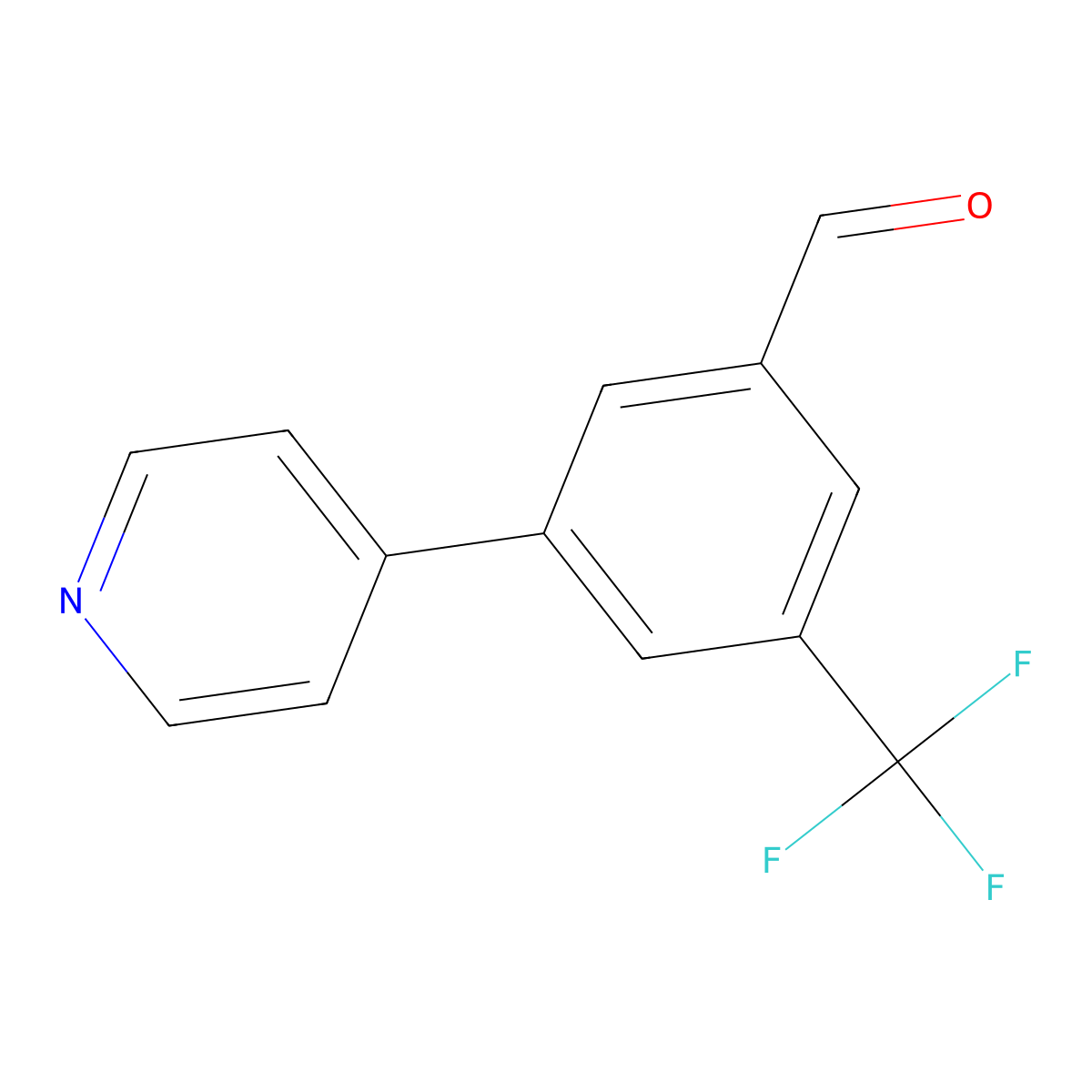 3-(Pyridin-4-yl)-5-(trifluoromethyl)benzaldehyde molecular structure, CAS 1108724-38-4