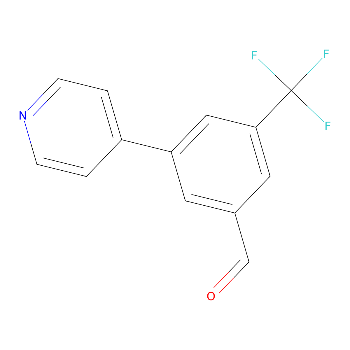 3-(Pyridin-4-yl)-5-(trifluoromethyl)benzaldehyde molecular structure, CAS 1108724-38-4