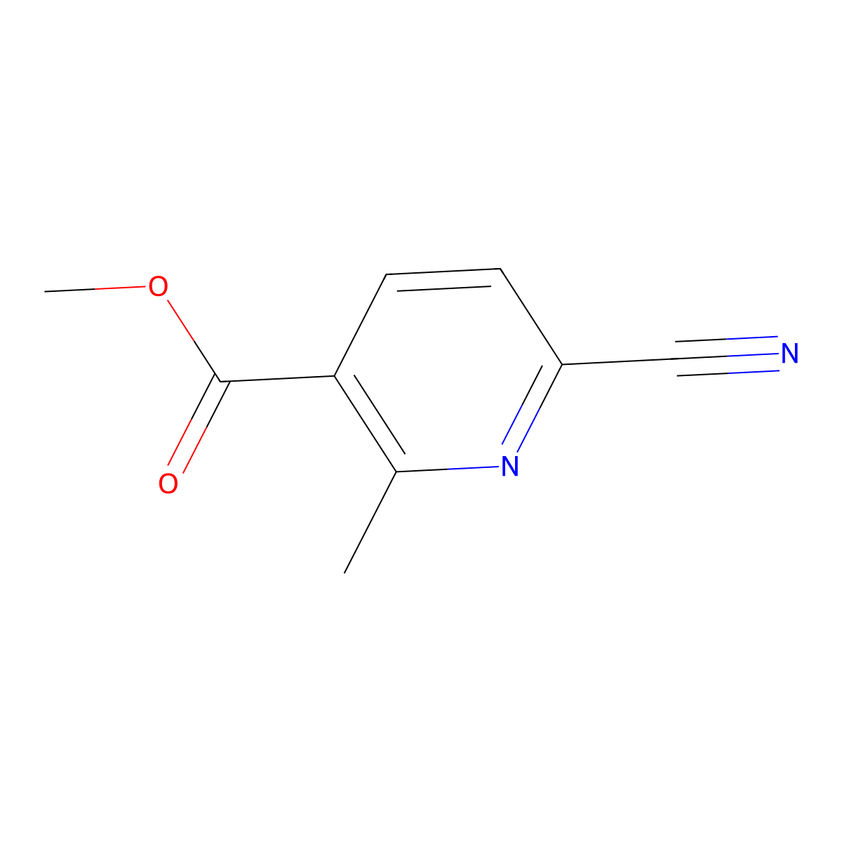 Methyl 6-cyano-2-methylnicotinate molecular structure, CAS 1108725-10-5