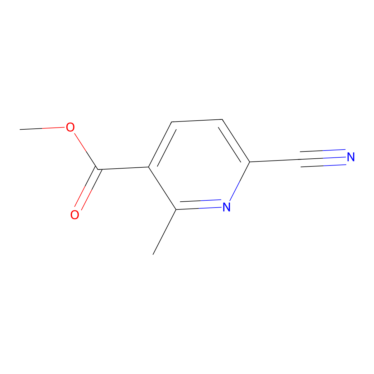Methyl 6-cyano-2-methylnicotinate molecular structure, CAS 1108725-10-5