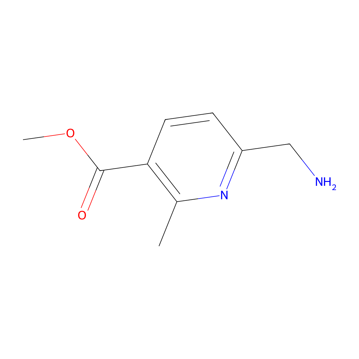 Methyl 6-(aminomethyl)-2-methylpyridine-3-carboxylate molecular structure, CAS 1108725-55-8