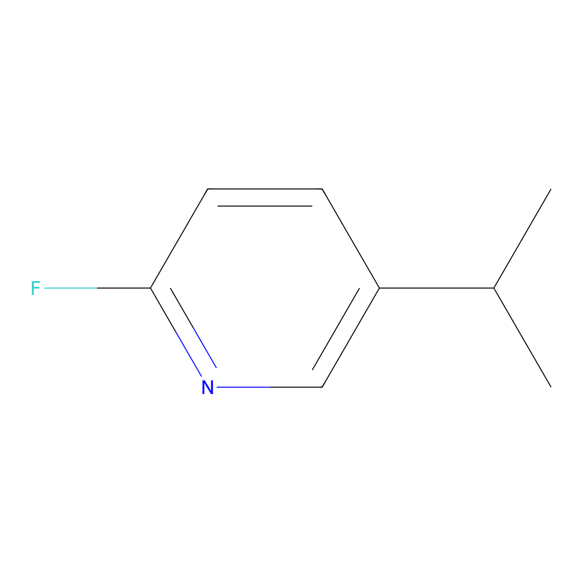 2-Fluoro-5-(1-methylethyl)pyridine molecular structure, CAS 1108725-56-9