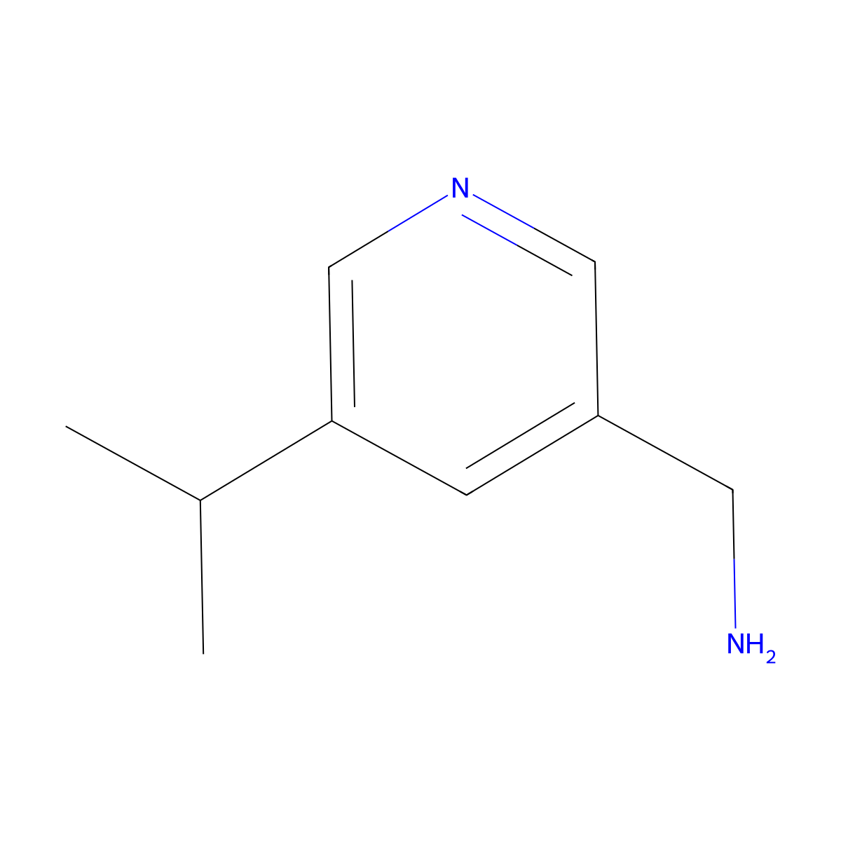 (5-Isopropylpyridin-3-yl)methanamine molecular structure, CAS 1108726-00-6