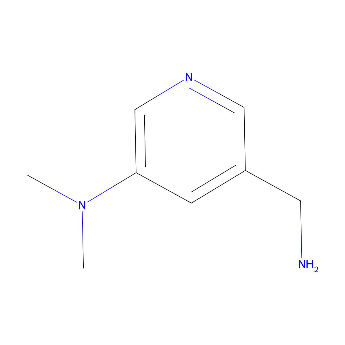 5-(aminomethyl)-N,N-dimethylpyridin-3-amine molecular structure, CAS 1108726-01-7