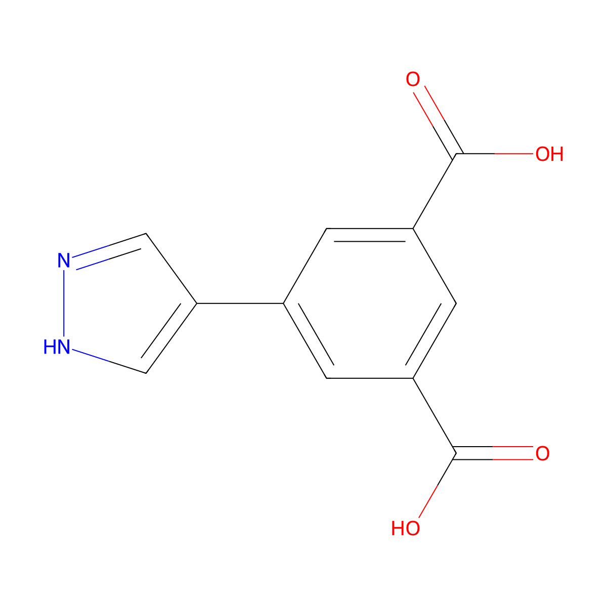 5-(1h-Pyrazol-4-yl)isophthalic acid molecular structure, CAS 1108726-74-4