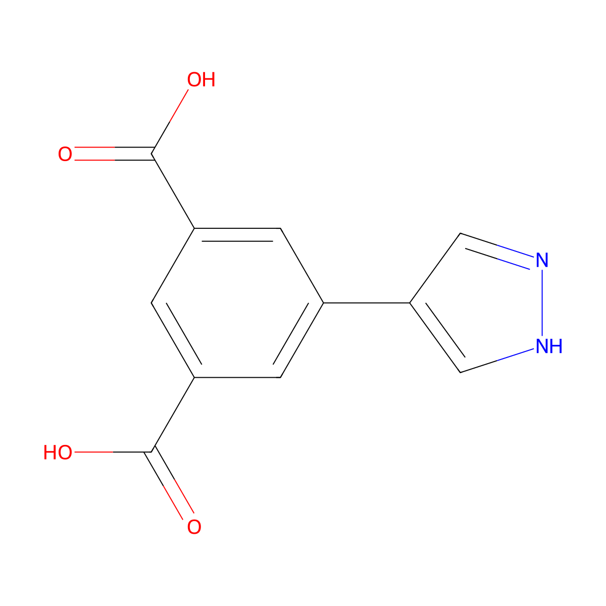 5-(1h-Pyrazol-4-yl)isophthalic acid molecular structure, CAS 1108726-74-4