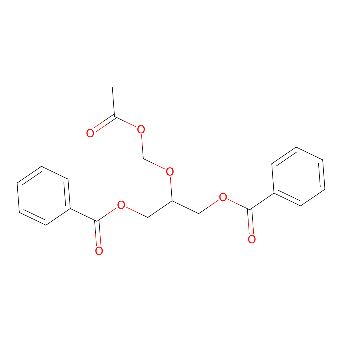 1,3-Propanediol, 2-((acetyloxy)methoxy)-, 1,3-dibenzoate molecular structure, CAS 110874-22-1