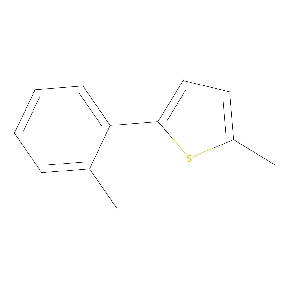 2-Methyl-5-(2-methylphenyl)thiophene molecular structure, CAS 1108741-69-0