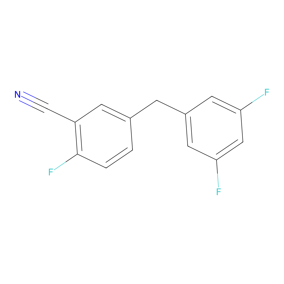5-(3,5-Difluorobenzyl)-2-fluorobenzonitrile molecular structure, CAS 1108745-25-0