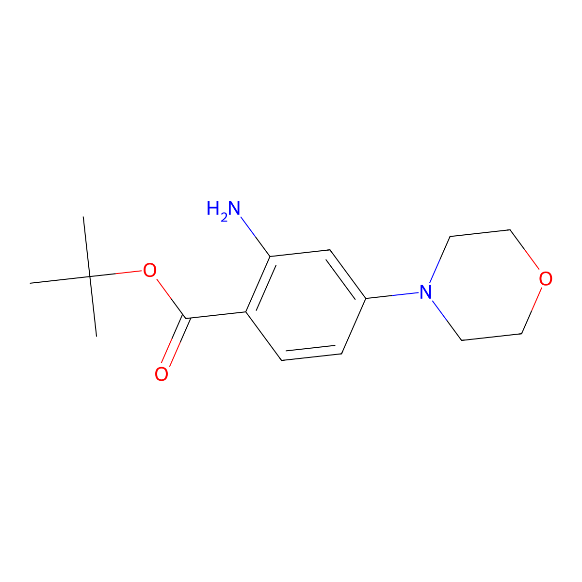 Tert-butyl 2-amino-4-(morpholin-4-yl)benzoate molecular structure, CAS 1108745-90-9