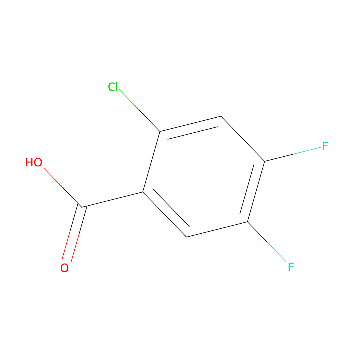 2-Chloro-4,5-difluorobenzoic acid molecular structure, CAS 110877-64-0
