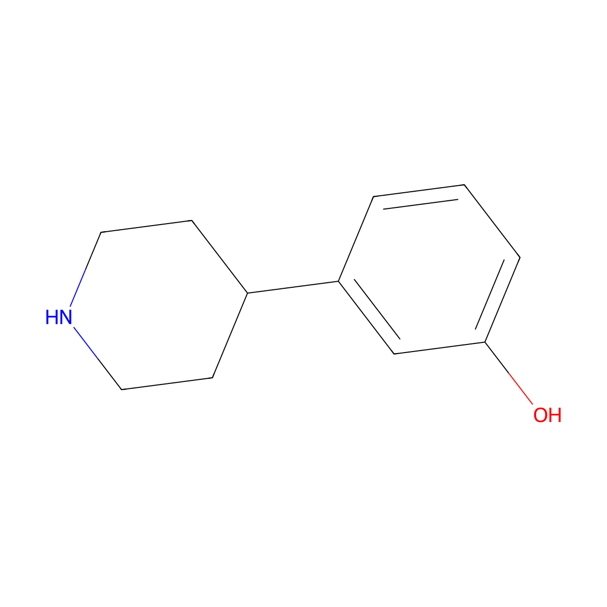 4-(3-Hydroxyphenyl)piperidine molecular structure, CAS 110878-71-2