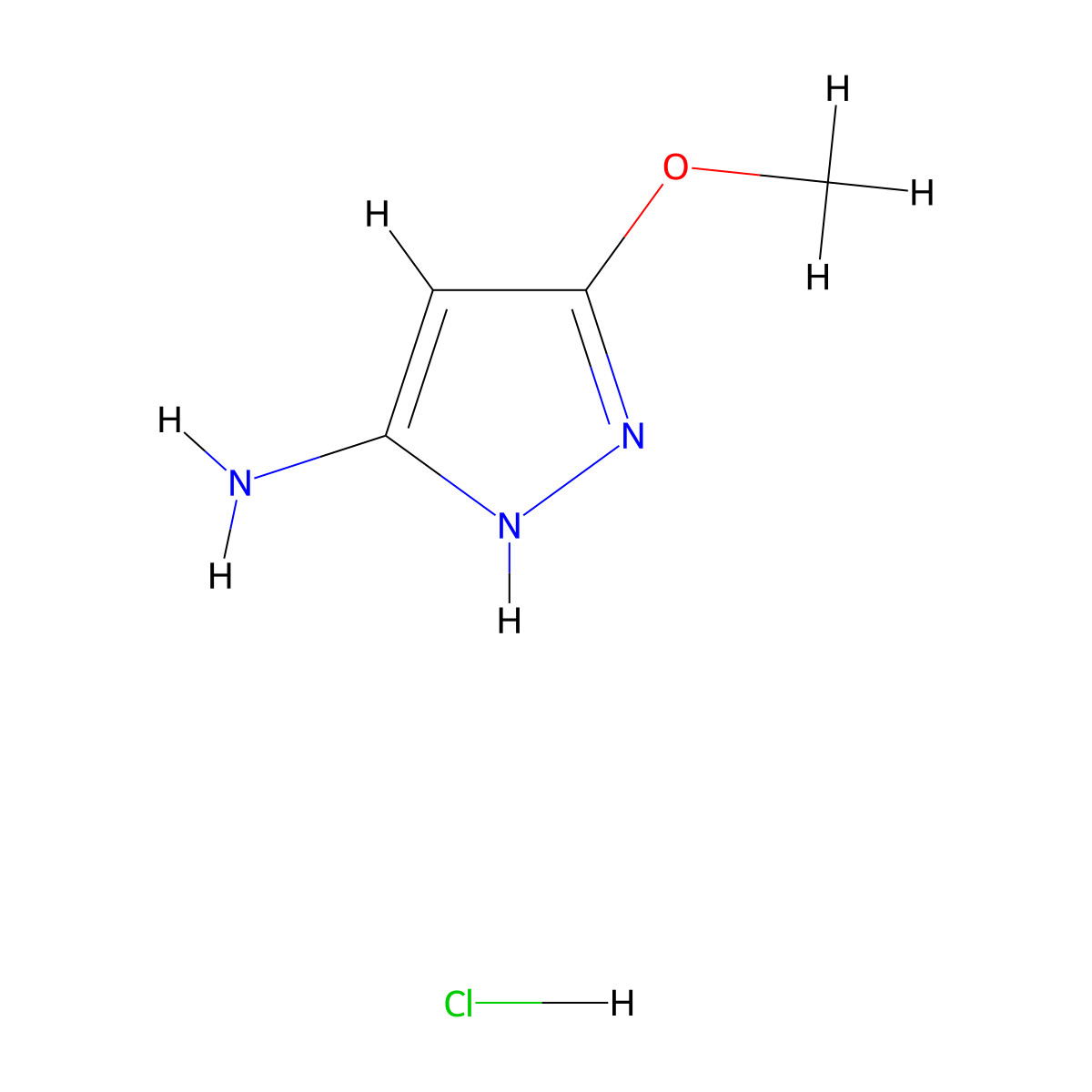 5-methoxy-1H-pyrazol-3-amine hydrochloride molecular structure, CAS 110884-53-2