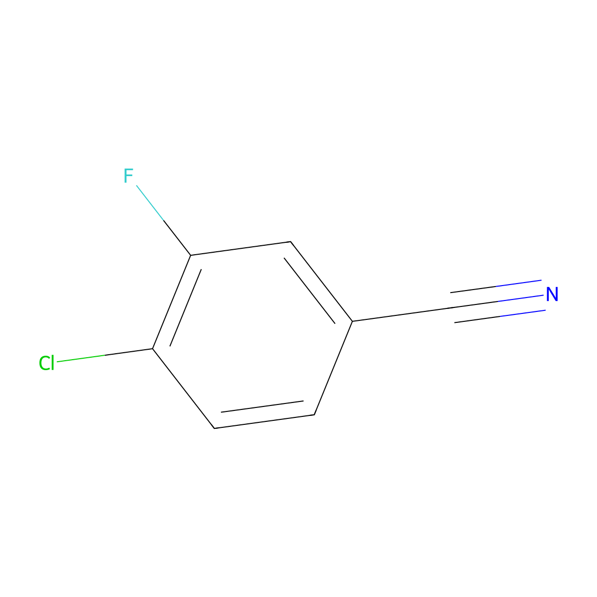 4-Chloro-3-fluorobenzonitrile molecular structure, CAS 110888-15-8