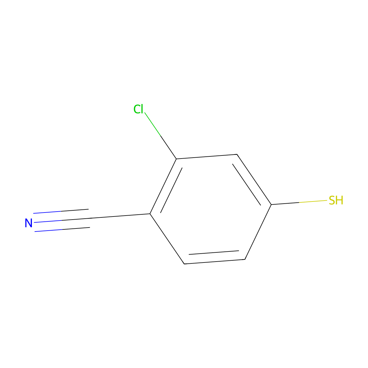 2-Chloro-4-mercaptobenzonitrile molecular structure, CAS 110888-20-5