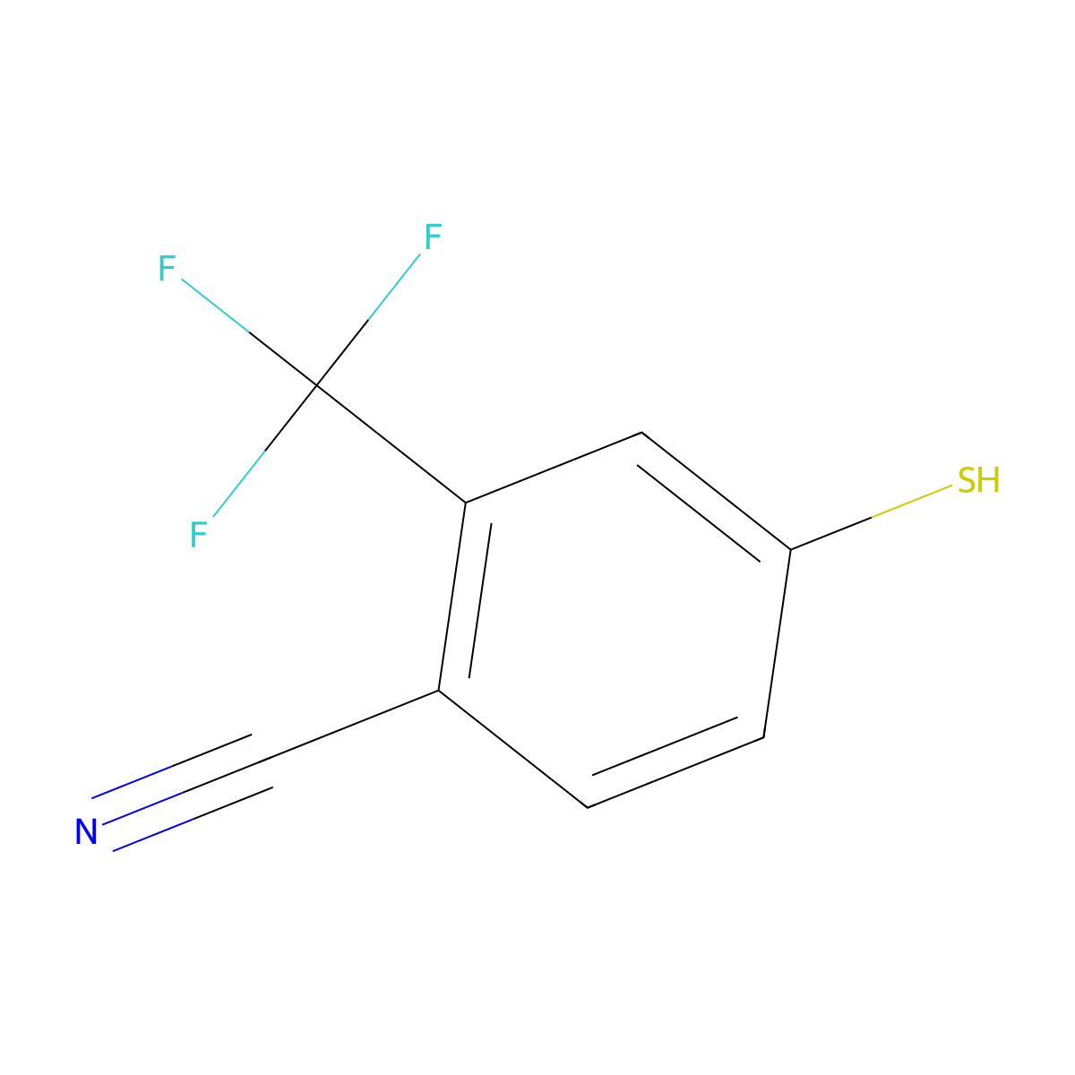 4-Sulfanyl-2-(trifluoromethyl)benzonitrile molecular structure, CAS 110888-22-7