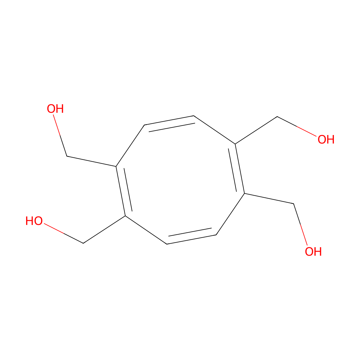 [2,5,6-Tris(hydroxymethyl)cycloocta-1,3,5,7-tetraen-1-yl]methanol molecular structure, CAS 110890-98-7