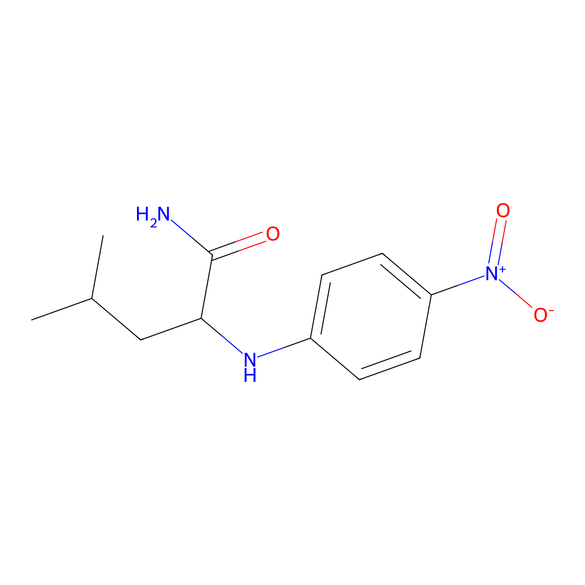 4-Methyl-2-(4-nitroanilino)pentanamide molecular structure, CAS 110893-28-2