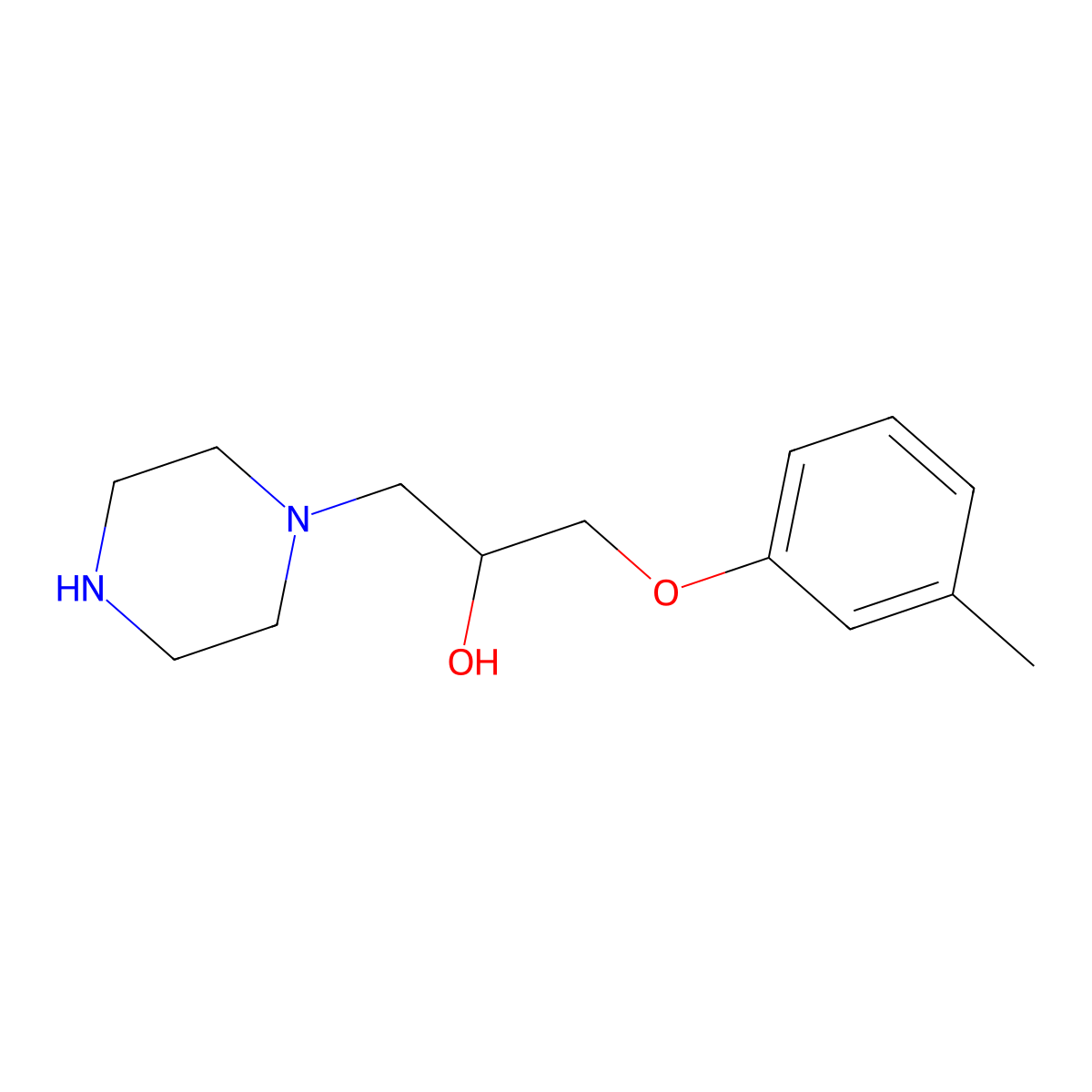 1-Piperazin-1-yl-3-m-tolyloxy-propan-2-ol molecular structure, CAS 110894-01-4