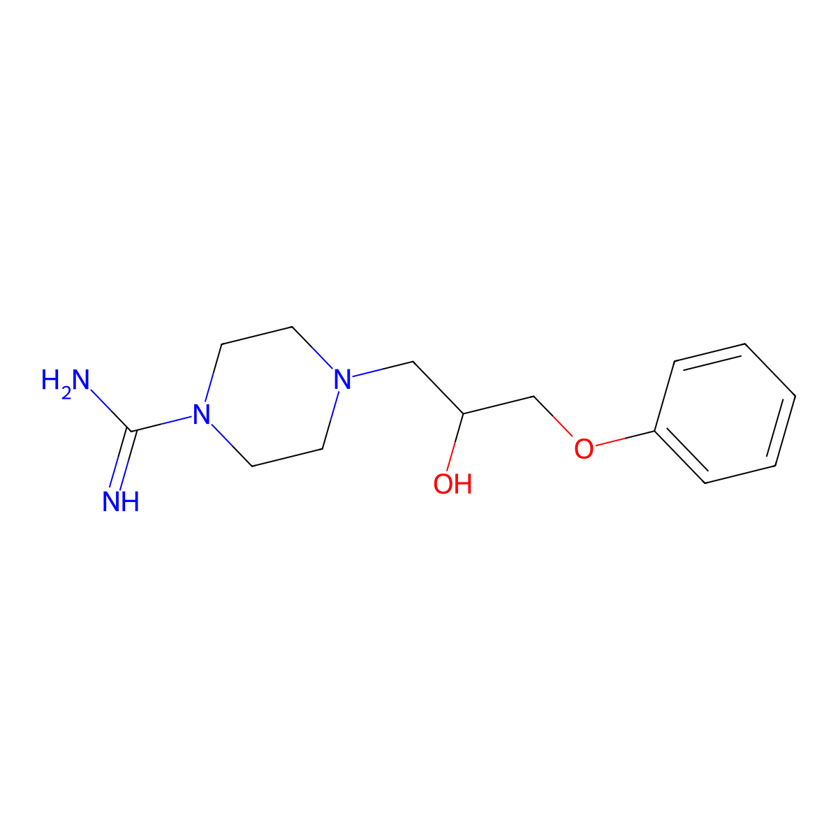4-(2-Hydroxy-3-phenoxypropyl)piperazine-1-carboximidamide molecular structure, CAS 110894-04-7