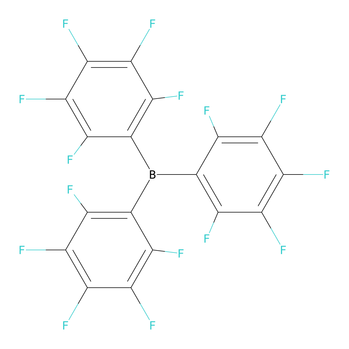 Tris(pentafluorophenyl)borane molecular structure, CAS 1109-15-5