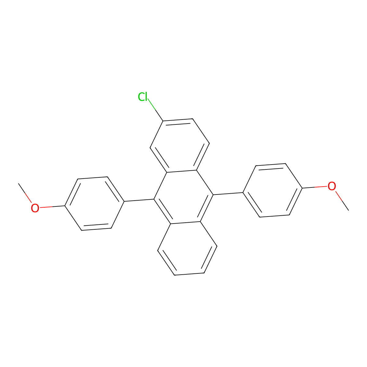 9,10-Bis(4-methoxyphenyl)-2-chloroanthracene molecular structure, CAS 110904-87-5
