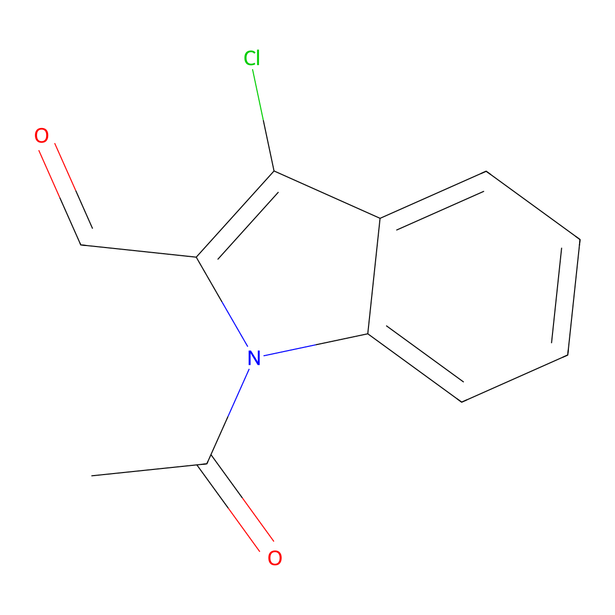 1-acetyl-3-chloro-1H-indole-2-carbaldehyde molecular structure, CAS 110912-14-6