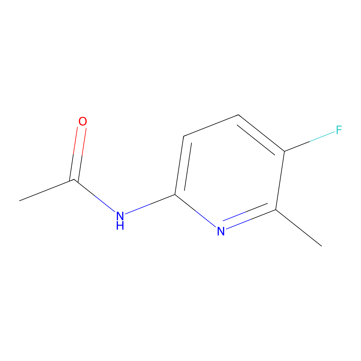 N-(5-fluoro-6-methylpyridin-2-yl)acetamide molecular structure, CAS 110919-70-5