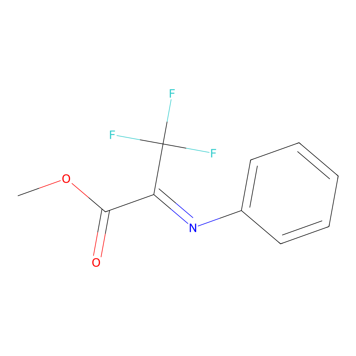 Methyl 3,3,3-trifluoro-2-(phenylimino)propanoate molecular structure, CAS 110920-05-3